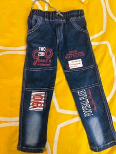 Boys Red T-Shirt &amp; Denim Jeans Set