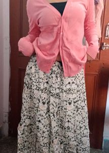 Flowy Floral Print Skirt