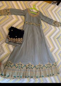 Grey Anarkali Frocks