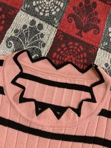 Combo Of Baby Pink Top And Crop Hoodie