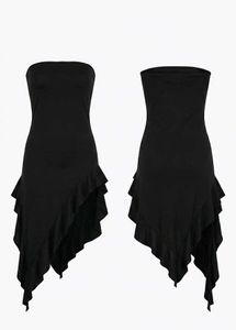 Black Strapless Ruffle🖤 Dress