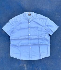 Men's Short Sleeve Band Collar Shirt