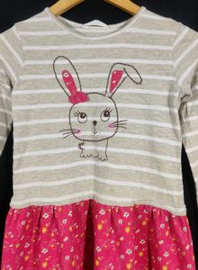 Beige &amp; Pink Printed Dress (Girls)