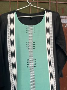 Ahika Black And Green Printed Kurti