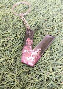 V Alphabet Resin Keychains