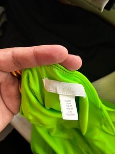 H&amp;M Neon Green Cut-Out Maxi Dress
