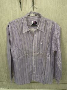 Striped Purple Casual Shirt