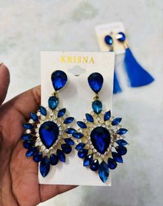 Stunning Blue Statement Earrings
