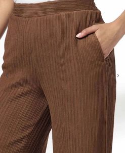 Pleated Brown Wide Leg Pants