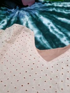 Elegant Pink Eyelet Blouse