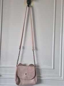 Cute Pink Cat Face Crossbody Bag