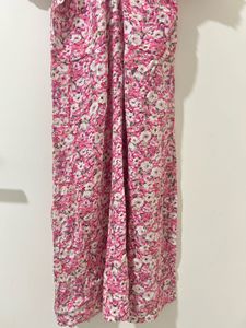 Pink Ditsy Floral Midi Dress