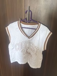 White 'Coolest Vibes' Crop Top