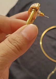 Gold Tone Hoop Earrings &amp; Layered Necklace Set