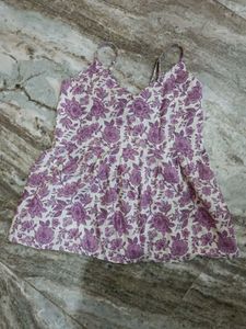 Floral Print Spaghetti Strap Top