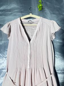 H&amp;M Light Pink V-Neck Midi Dress