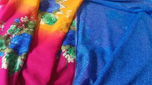 Vibrant Floral Print Saree