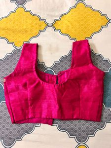 Pink Embellished Readymade Saree Blouse