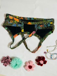 Vibrant Butterfly Print Bikini Top
