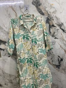 Green Floral Print Kurta