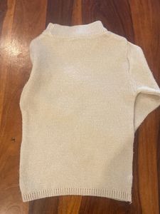 Cream Knit Mock Neck Sweater