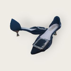 Black Silk Satin Heels (Taiwan)