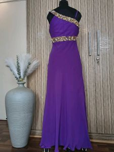 Elegant Purple Embellished Gown