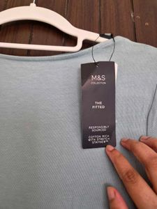 Soft Blue 3/4 Sleeve Top M