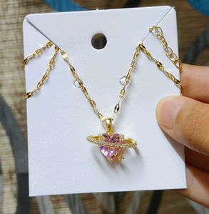 Anti Tarnish Heart Ring Necklace