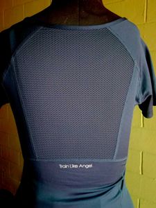 Blue Fitted Tee For Work Out