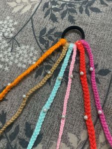 Boho Braided Hair Ties with Pearls &amp; Charms