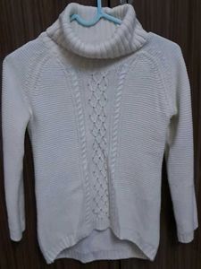 Cream Cable Knit Turtleneck