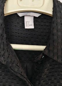 Stylish Semi-Sheer Black Partywear/Office Shirt