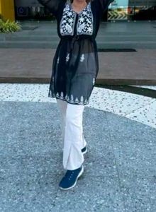 Black Chikankari Short Kurti
