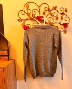 Grey Embroidered Sweater