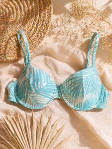 Palm Print Bikini Top for Large size women