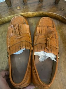 Gucci Ostrich Leather Tassel Loafers