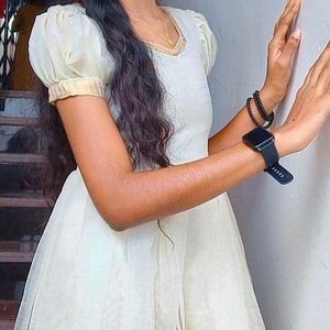 Elegant Cream Kurta with Golden Border