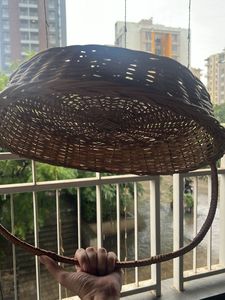 Wicker Basket with Decorative Plate