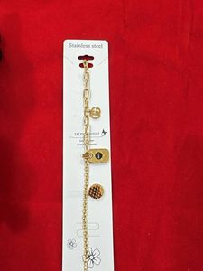 Gold Chain Bracelet with Charms
