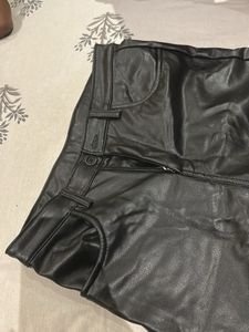 Shiny Black Faux Leather Pants