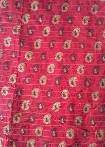 🍁Cotton Silk Printed Red Saree with Zari Border