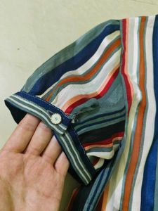 Colorful Striped Short Sleeve Top