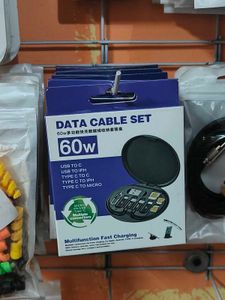 60W Multifunctional Data Cable Set - White