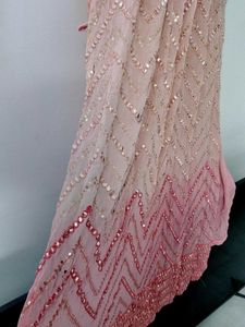 Stunning peach and pink ombre Sequin Ethnic kurti