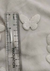 50 Pis Butterfly Charm White Colour