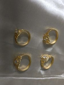 Set of 4 22kt Gold Tone Rings