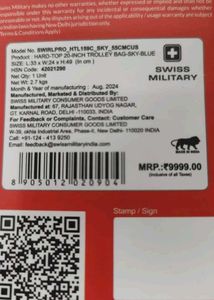 Swiss Military Cabin Trolley Brand New