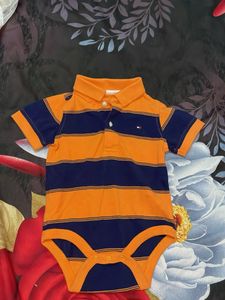 Baby Boy Striped Polo Bodysuit