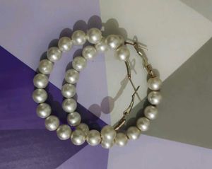 Chic Faux Pearl Hoop Earrings